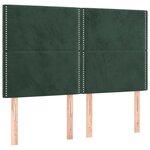 vidaXL Tête de lit à LED Vert foncé 144x5x118/128 cm Velours