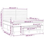 vidaXL Sommier à lattes de lit avec matelas Gris foncé 160x200cm Tissu