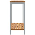 vidaXL Table d'extérieur Naturel et Gris 35x80x75 cm Bois massif et acier
