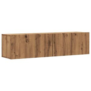 vidaXL Meuble TV mural chêne artisanal 120x30x30 cm bois d'ingénierie