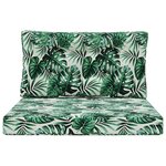 vidaXL Coussin de canapé d'extérieur 2 Pièces Motif feuille Polyester