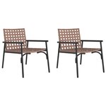 vidaXL Chaises de jardin 2 Pièces noires  dimensions 79x56x73 5 cm en osier synthétique.