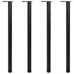 vidaXL 4 pieds de table réglables en hauteur Noir 1100 mm