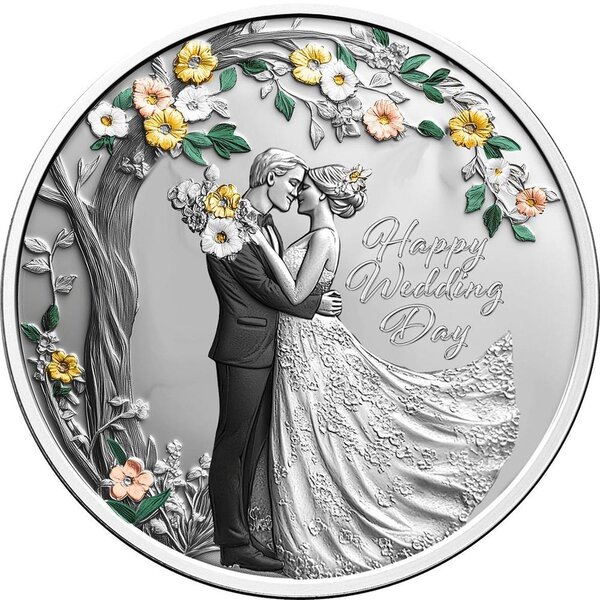 Pièce de monnaie en Argent 1 Dollar g 17.50 Millésime 2026 WEDDING COIN