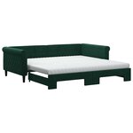 vidaXL Lit de jour et gigogne et matelas vert foncé 100x200 cm velours