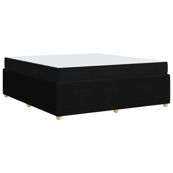 vidaXL Cadre de lit avec matelas avec matelas Noir 180 x 200 cm tissu
