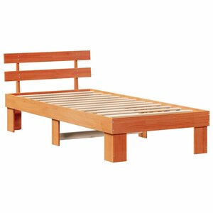 vidaXL Cadre de lit avec tête de lit Marron 80 x 200 cm
