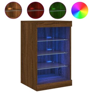 vidaXL Buffet avec lumières LED chêne marron 41x37x67 cm
