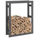 vidaXL Support pour bois de chauffage Gris 80x25x100 cm Bois de pin
