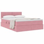 vidaXL Lit de Rangement avec matelas Rose 140 x 200 cm Velours