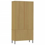 vidaXL Bibliothèque avec pieds en métal Marron 85x35x172 5cm Bois OSLO