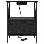 vidaXL Cabinet de chevet avec tiroir Chêne noir 41 5 x 40 5 x 55 cm