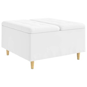 vidaXL Pouf de rangement Blanc 80 x 80 x 45 cm Simili cuir