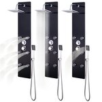 vidaXL Panneau de douche Verre 25 x 44 6 x 130 cm Noir