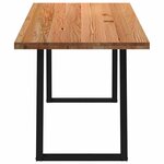 vidaXL Table à manger marron clair bois de chêne massif rectangulaire
