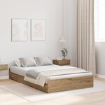 vidaXL Cadre de lit avec rangement chêne artisanal 120 x 190 cm