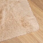 vidaXL Tapis shaggy à poils longs NAVARRA beige 240x240 cm polyester