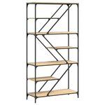 vidaXL Bibliothèque chêne sonoma 91x36x176 cm bois ingénierie et acier