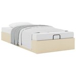 vidaXL Cadre de lit ottoman sans matelas crème 100x200 cm tissu
