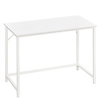Bureau table poste de travail petite taille 100 x 50 x 75 cm pour bureau salon chambre assemblage simple métal style industriel blanc 12_0004684