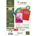 Paquet 100 chemises à fenêtre FOREVER Violet EXACOMPTA