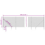 vidaXL Clôture à mailles losangées avec piquet d'ancrage vert 1 4x10 m