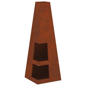 vidaXL Braise Marron 35 x 35 x 100 cm Acier Corten