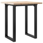 vidaXL Table à manger cadre en O 60x60x75 5cm bois de pin massif acier