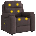vidaXL Fauteuil de massage inclinable Marron foncé Tissu