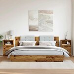 vidaXL Tables de chevet 2 Pièces vieux bois 40x36x65 cm bois d'ingénierie