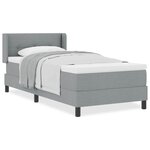 vidaXL Lit box spring avec matelas gris clair  90 x 200 cm  en tissu.
