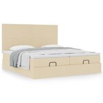 VidaXL Cadre de lit ottoman avec matelas crème 160x200 cm tissu