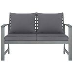 vidaXL Salon de jardin 4 Pièces avec coussins Bois d'acacia solide