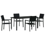 vidaXL Ensemble de salle à manger pour jardin 5 Pièces Noir