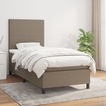 vidaXL Sommier à lattes de lit avec matelas Taupe 80x200 cm Tissu