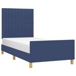 vidaXL Cadre de lit sans matelas bleu 90x200 cm tissu