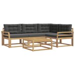 vidaXL Ensemble de canapés d'extérieur 5 pc Blanc et anthracite