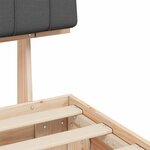 vidaXL Cadre de lit avec tête de lit rembourrée Gris foncé 75 x 190 cm