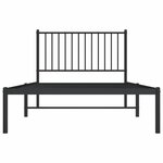 vidaXL Cadre de lit métal sans matelas avec tête de lit noir 100x200cm