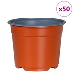 vidaXL Pot à fleurs 50 Pièces Céramique Ø 15 x 12 5 cm Plastique