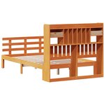 vidaXL Lit bibliothèque sans matelas cire marron 135x190 cm pin massif