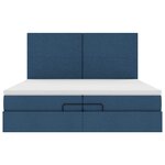VidaXL Cadre de lit ottoman avec matelas bleu 200x200cm tissu
