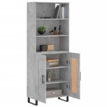 vidaXL Buffet haut Gris béton 69 5x34x180 cm Bois d'ingénierie