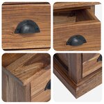 vidaXL Meuble TV Naturel 110 x 30 x 40 cm Bois de teck massif