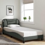 vidaXL Cadre de lit sans matelas Hvar gris foncé 90x190 cm tissu