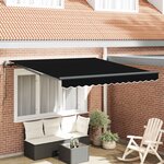vidaXL Auvent Rétractable Noir 350 x 250 cm Tissu et Aluminium