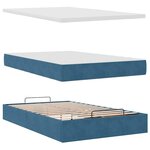 vidaXL Cadre de lit ottoman avec matelas bleu foncé 120x200 cm velours
