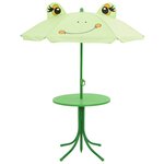 vidaXL Ensemble de bistro avec parasol pour enfants 3 Pièces Vert