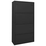 Armoire de bureau coulissante moderne et robuste 90 x 40 x 180 cm en acier anthracite 02_0046821