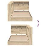 vidaXL Lit bibliothèque chêne Sonoma 75x190 cm en bois d'ingénierie